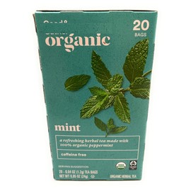 Organic Mint Tea Made with Organic Peppermint, Caffeine Free 20 bags 0.85oz (24g) - Pack of 1