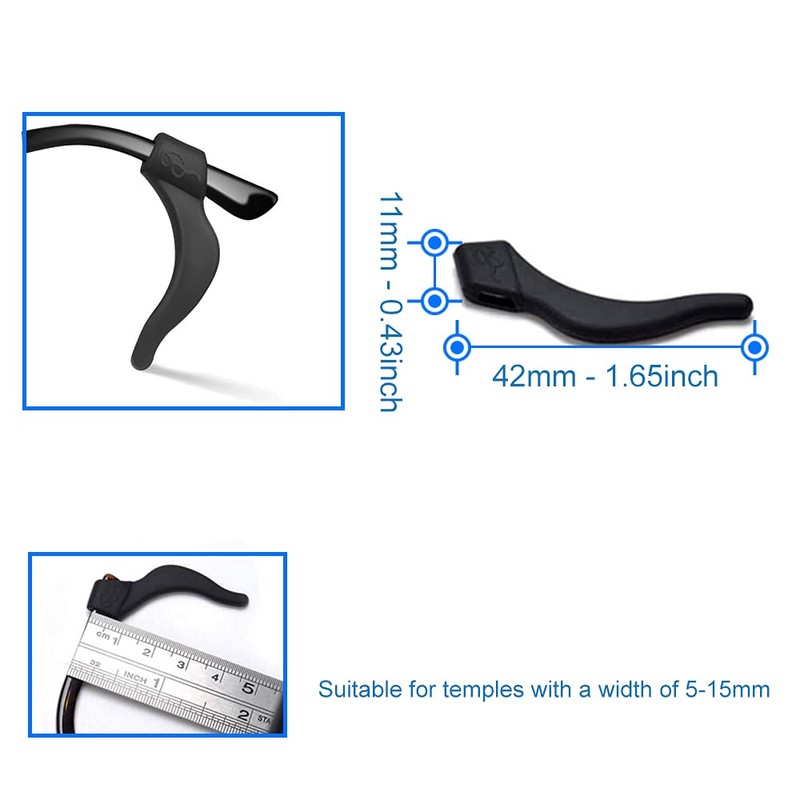 MMOBIEL 12 Pairs Universal Silicone Ear Grip Hooks Anti-Slip Temple