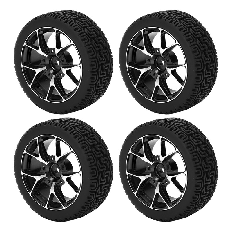 4Pcs Rubber Tires Aluminum Alloy Exquisite Simple Installation Tyres for