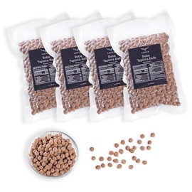 Boba Pearls | Tapioca Pearls | Locca Booba | 4 x 14 Oz (40 Servings) | Premium Easy to Cook | No Preservatives | Boba Pearls Recipe Card | Vegan | Brown Sugar Boba - (4 Bags - 56oz)