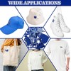 Glitinsel 24 Pcs Blue Football Cheer Patches Iron on for
