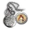Archangel Ariel Locket Necklace, Angel of Prosperity and Healing, Italian Charms