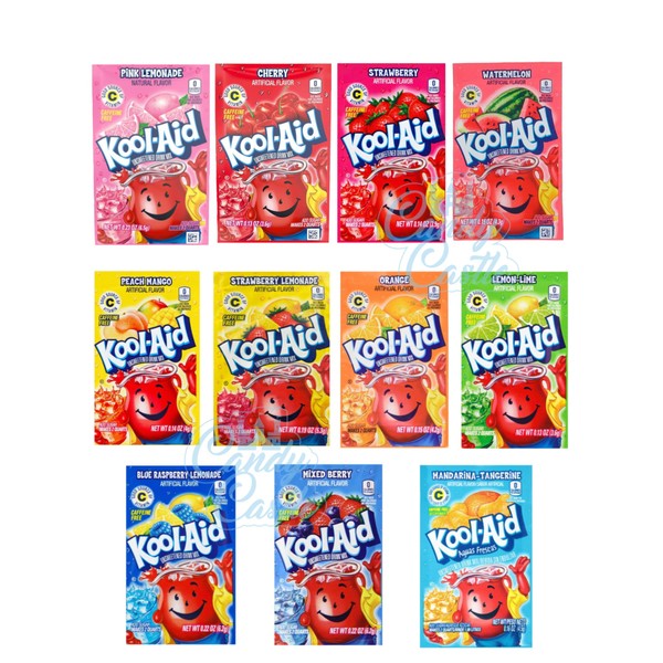 Kool-Aid Sachets Variety Pack of 10 flavoured Sachets - Water Squash packets gift set 10