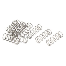 sourcing map Compression Spring,304 Stainless Steel,8mm OD,0.7mm Wire Size,20mm Free Length,Silver Tone,10Pcs