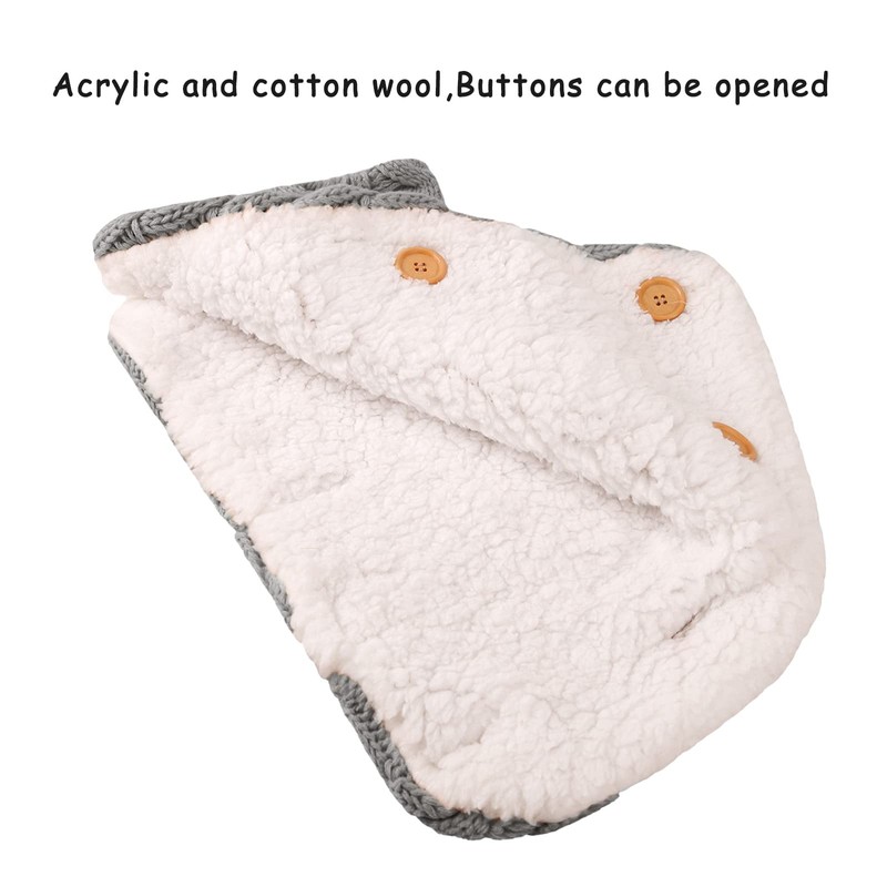 Ruiqas Pram Hand Muff Windproof Snow Knitted Gloves for Parents
