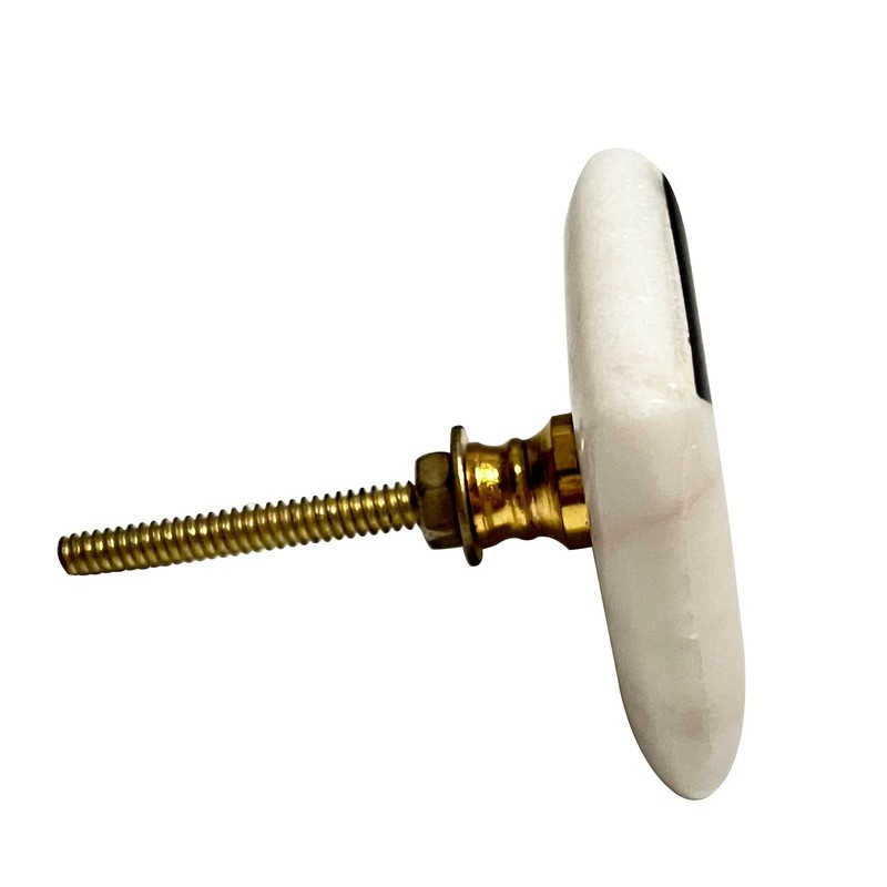 Perilla Home Set of 6 Marble Knobs | Black and