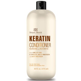 Keratin Conditioner with Argan Oil by Botanic Hearth - Natural Sulfate Free Keratin Hair Treatment for Normal, Dry or Damaged Hair - All Hair Types, Women and Men, Color Treated Hair - 16 fl oz