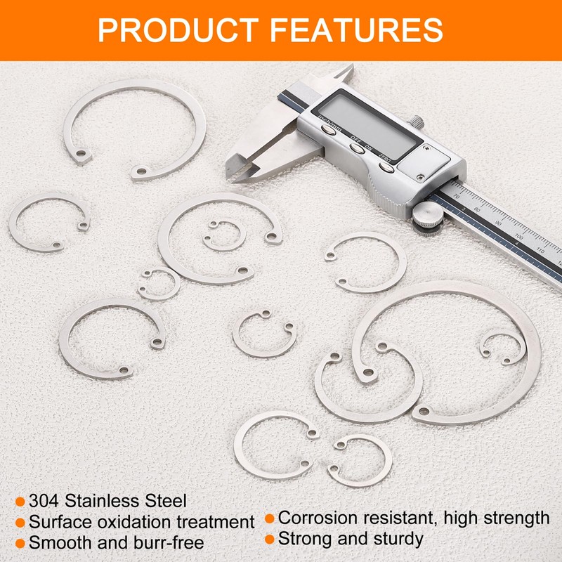 uxcell 5Pcs 62mm Internal Retaining Ring Circlip, 304 Stainless Steel