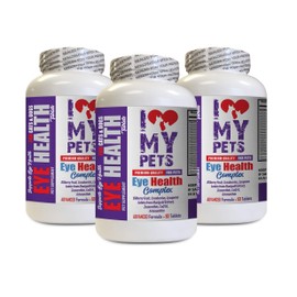 I LOVE MY PETS LLC Dog Eye Support Supplement - Pets Eye Health for Dogs and Cats - Best Premium Complex - Dog Eye Care - 3 Bottles (180 Treats)