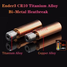 Super Print Upgrade 2PCS Ender 3 CR10 Titanium Alloy Bi-Metal Heatbreak,For Ender 3/V2/Pro/Ender 5/Plus/Pro/CR-10/CR-10S/S4 S5/CR10/V2/V3/Neptune 3 Pro/Plus/Max/Neptune 4/4 Pro Hotend.(2PCS)