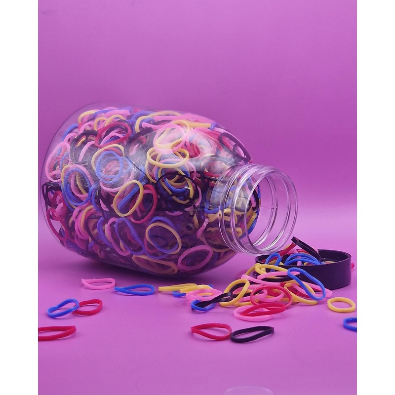 Colourful Hair Bands, 1000 Pieces, Multi-Colour Elastic Rubber Bands, Small