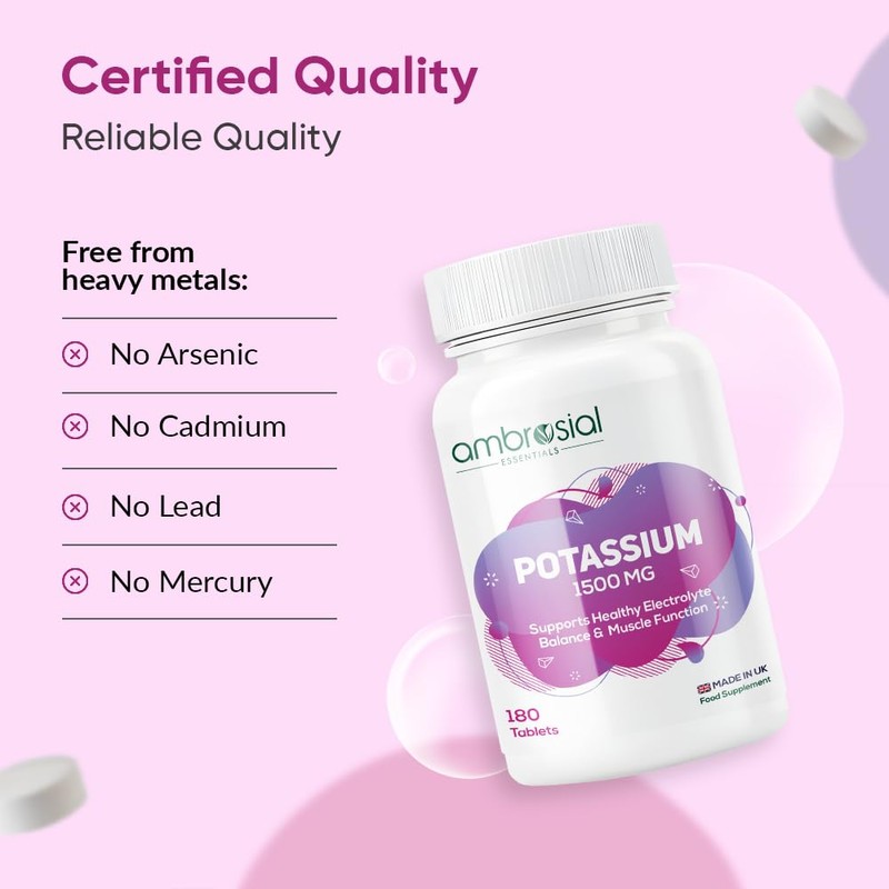 Ambrosial Potassium Chloride 1500 mg – High Strength Potassium Supplement