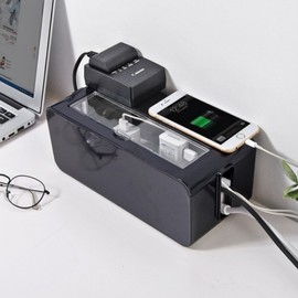 Open type power strip organizer Outlet organizer Open type power strip Organizer White/Medium