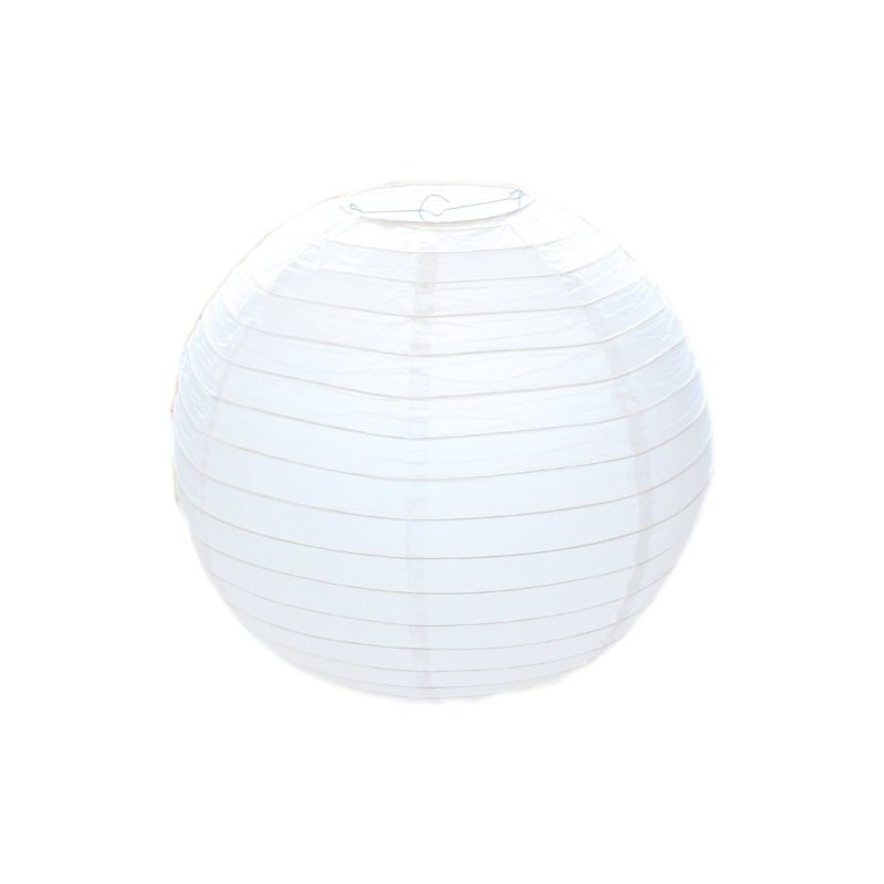 West5Products Classic Japanese Style White Round Paper Ribbed Lampshade 30cm