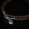 Autiga® Men's Women's Leather Bracelet Braided Dark Brown Stainless Steel