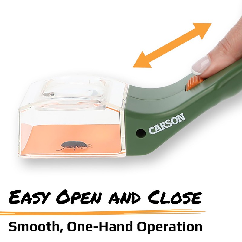 Carson BugView 5X Magnifying Glass Quick-Release Bug Catcher Indoor and