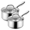SLOTTET 1Qt & 2Qt Stainless Steel Sauce Pan Set with