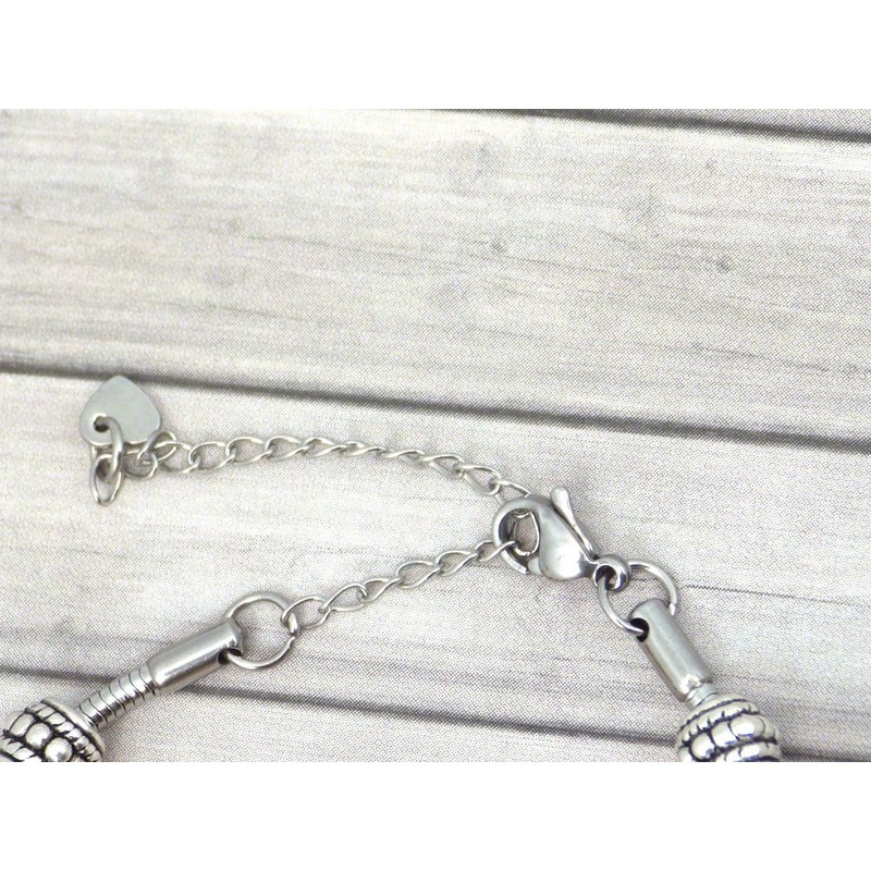 Thurcolas Damen Charms Armband Manhattan Modell Edelstahl mit Glas Gold