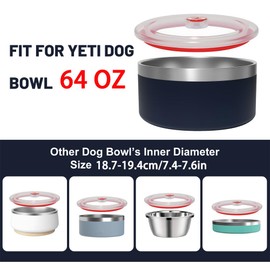 Replacement Lid for YETI Boomer 8, Lid for YETI Dog Bowl 64 OZ, Cover Lid for Pet Water Bowl, Spill-proof and Dishwasher Safe