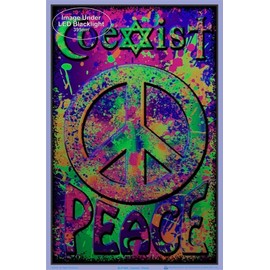 Coexist Peace Blacklight Poster - Flocked - 23" x 35"