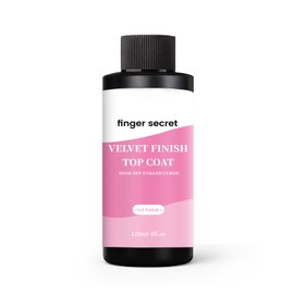 finger secret Velvet Finish Top Coat, 120ml/4fl.ozt, Gel Polish Nail Polish for Nail Art Manicure DIY