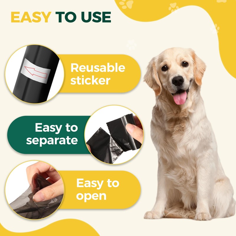 Diboniur 600 Pezzi Sacchetti Cane Cacca, Nero, Bustine Cane Cani