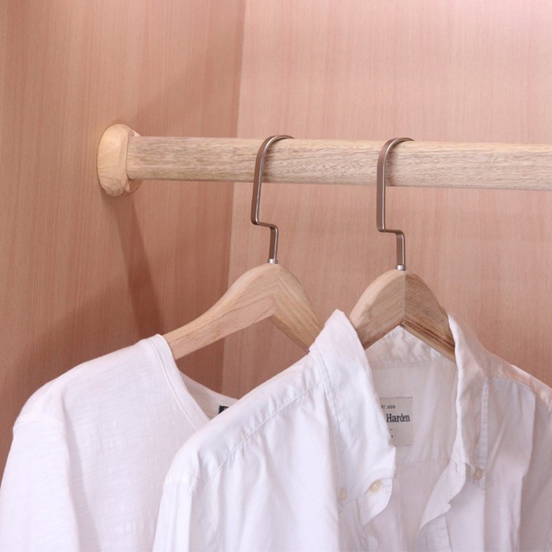 Btibpse Wooden Oval Closet Rod Polished Wood Wardrobe Closet Rod
