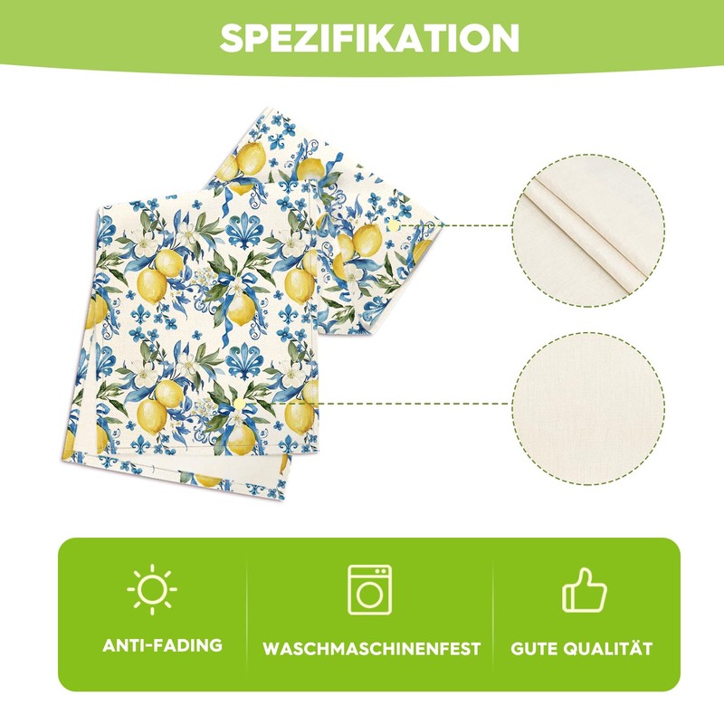 Artoid Mode Blue Lemon Iris Summer Table Runner, Seasonal Spring