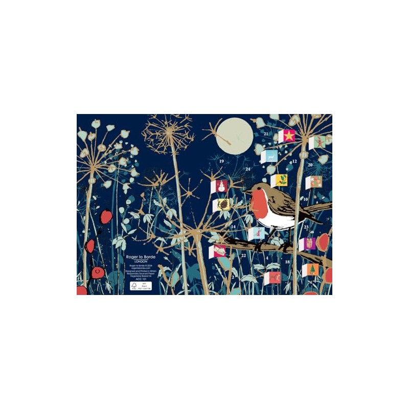 Roger La Borde - Robins - Advent Calendar Card -