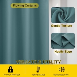 KGORGE Valances for Living Room, Thermal Insulated Home Decor Grommet Window Treatment Curtain Tiers for Home Office Decor (42W x 36L Inch, Set of 2, Minor Flaw Usability Intact)