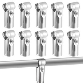 Homaisson 10 pcs 1 Inch T Pipe Clamps, Heavy-Duty 201 Stainless Steel T Pipe Connectors with Bolts & Nuts,Fits Metal Pipe 1’’OD, for Fence, Handrail, Shelf Set-Ups