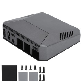 For Raspberry Pi 4B Case Aluminum Alloy Cooling Shell Metal Box Builtin Fan Protect Enclosure
