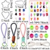 Colourful Large Hole Acrylic Numbers Letter Beads for Key Chains