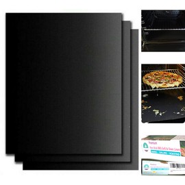 Smart Baking 3 pcs Heavy Duty Teflon Oven Liners | Non-Stick Reusable BBQ Grill Oven Mat | Suitable for Gas or Electric Oven