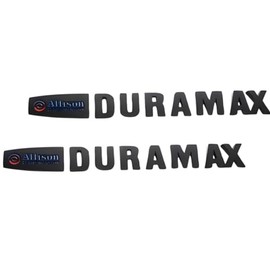 Duramax Badge Emblems 2-Piece in Black with Blue for 2007-2020 Silverado, Sierra, and Canyon - Suitable for Hood - Fits 1500, 2500HD, and 3500HD Models (Black with Blue)