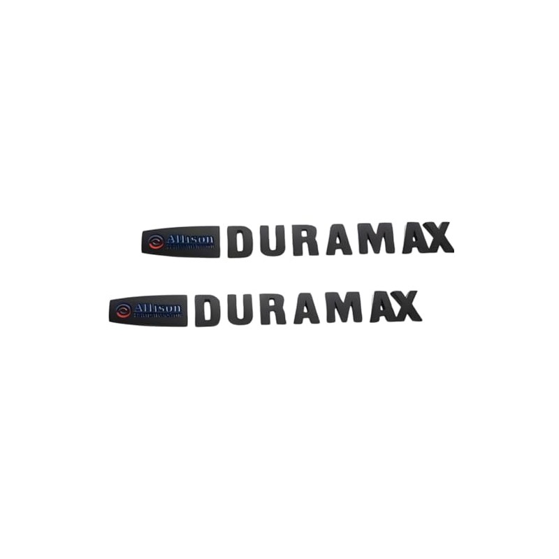 Duramax Badge Emblems 2-Piece in Black with Blue for 2007-2020