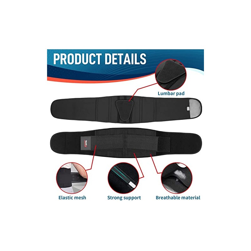 FEATOL - Cinturón de apoyo lumbar para dolor de espalda,