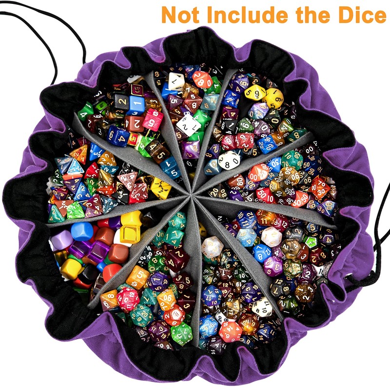 SIQUK Large Dice Bag with Pockets Big Capacity Dice Bag