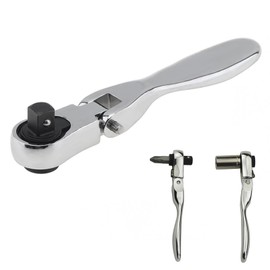 1/4 Ratchet, 72-Tooth Flex Head Mini Ratchet, Professional Micro Ratchet, Hexagon Square Drive Alloy Steel Hand Ratchet Wrench, Compact Gearwrench for Narrow Spaces