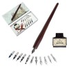 Calligraphy Pen Set Wooden Fountain Pen Writing Case with 11