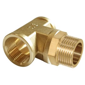 Joywayus Brass Tee Pipe Fitting Barstock 3 Way 3/4" NPT Female x 3/4" NPT Male x 3/4" NPT Female Hose Fitting