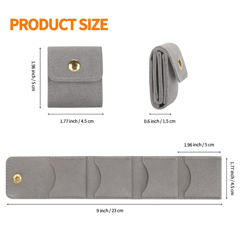 KUKUVR Mini Travel Jewelry Organizer Bag (Grey)