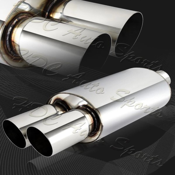 HDC Autosports 3" Dual Slant Tip 2.5" Inlet T-304 Stainless