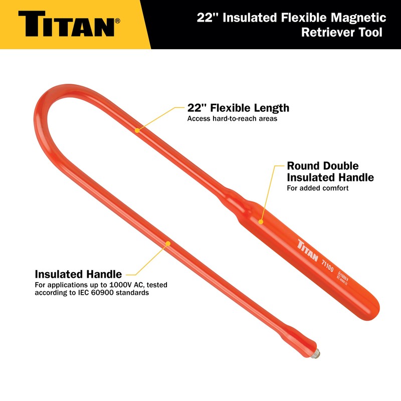 Titan 71100 22-Inch Insulated Flexible Magnetic Retriever Tool