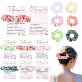 Cheerupp 36 Sets Sage Green Baby Shower Favors for Guests, Greenery Pink Hair Ties Scrunchies Thank You Cards A Message from the Bump, Gender Reveal Sign Souvenirs Gift Celebrating Supplies