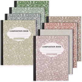 Colarr 8 Pack Composition Notebook 9.75 x 7.5 Inch Wide Ruled Marble Paper Composition Books Assorted Fun Colors Office School Notebook, Hard Cover, Sturdy Sewn Binding (Multi Color)