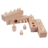 Cylinder Socket Toy Beech Wood Educational Knobbed Cylinders Blocks for