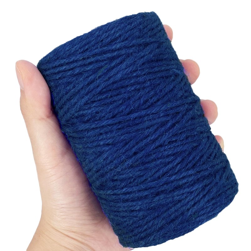 Leecogo Royal Blue 2.5mm Jute Twine 328 Feet Heavy Duty
