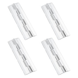 MECCANIXITY Clear Plastic Hinges, Acrylic Hinges Small Hinge 150 x 45 mm Transparent Continuous Piano Folding Hinge for Cabinet Crafts Furniture Display Stand Pack of 4