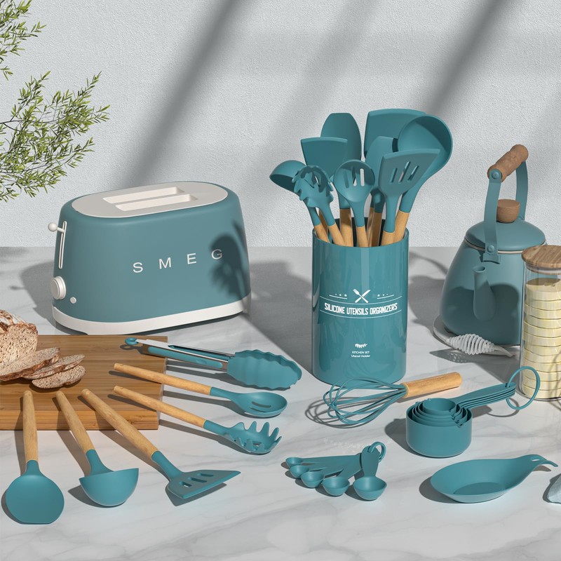 Umite Chef Kitchen Cooking Utensils Set, 33 pcs Non-stick Silicone